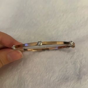 Henri Bendel Rose Gold and Silver hinge bangle